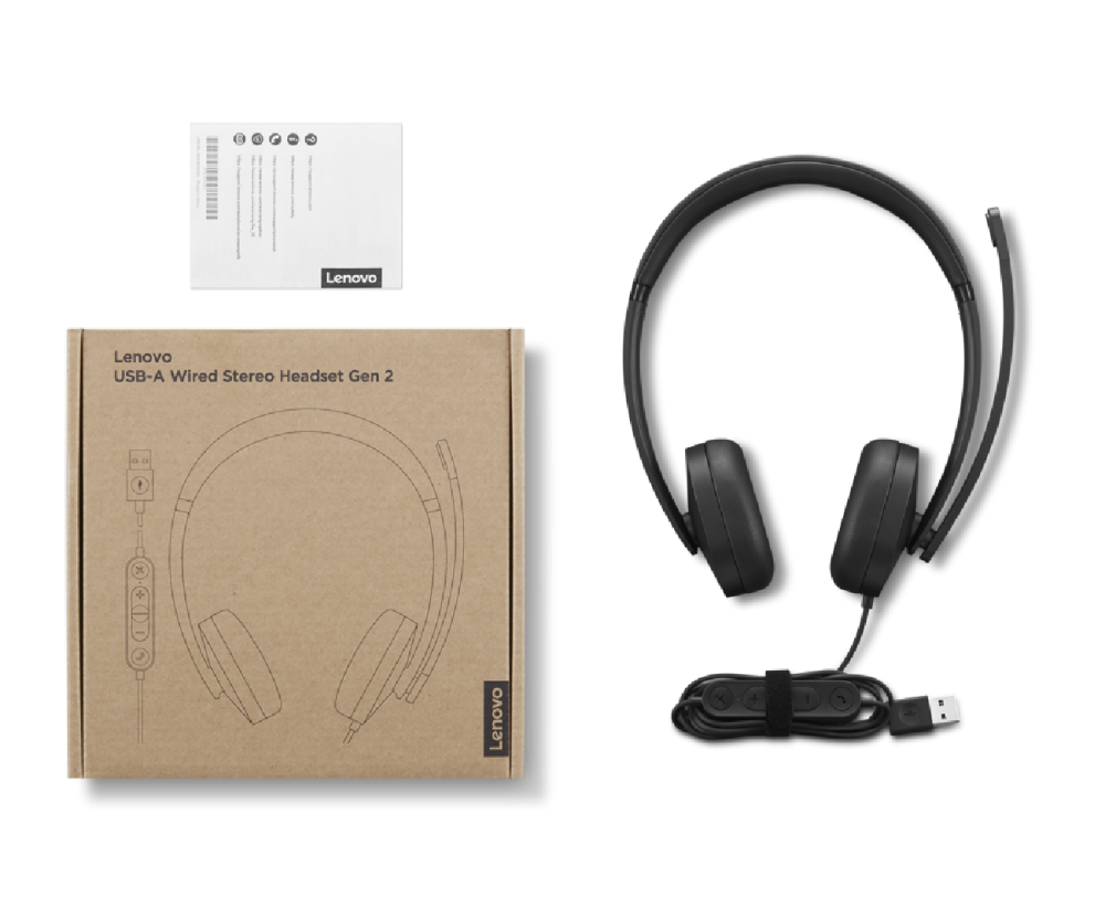 LENOVO USB-A Wired Stereo Headset Gen 2 4XD1P83-425