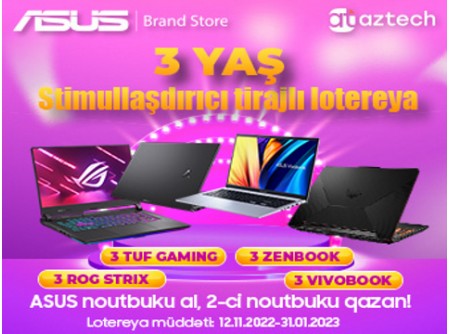 ”Asus Brand Store – 3 yaş” tirajlı stimullaşdırıcı lotereyanın keçirilməsi 